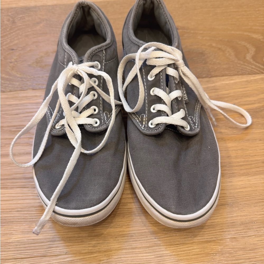 Vans Gray Canvas Sneakers with White Laces